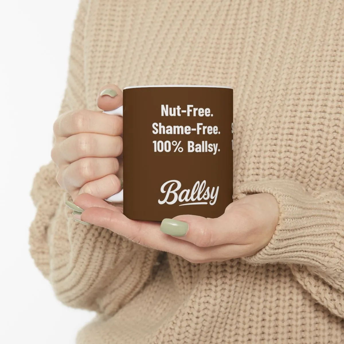Nut-Free Shame-Free 100% Ballsy Mug