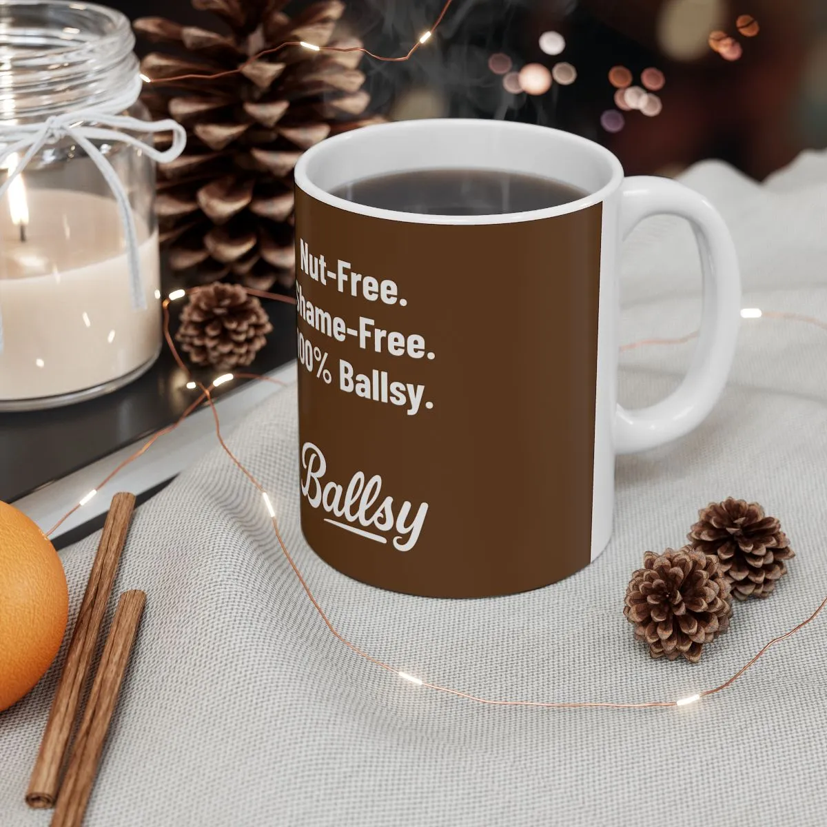 Nut-Free Shame-Free 100% Ballsy Mug